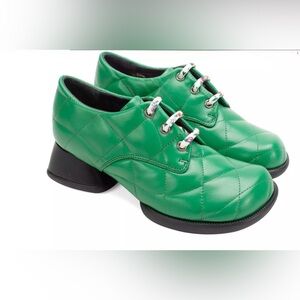 NWOB John Fluevog Thrillvogs Maika Quilted in Green Size 9.5